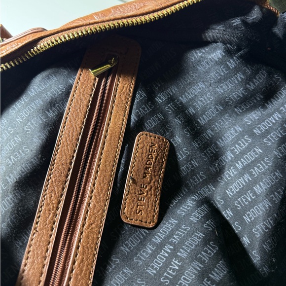 Steve Madden Tan Embossed Men's Backpack - Picture 3 of 8